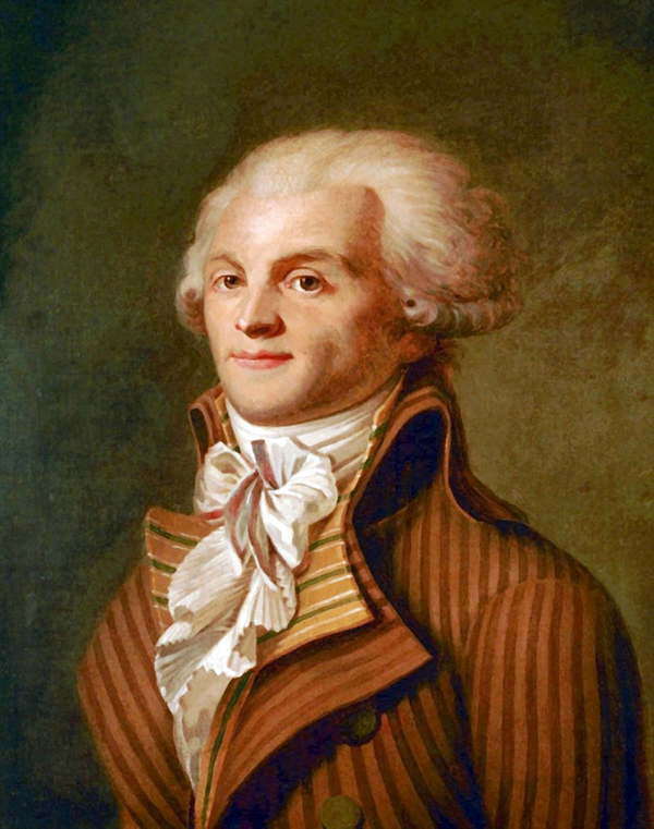 Retrato de Maximilien Robespierre, líder Jacobino
