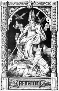 Ilustración de Johannes Gehrts que representa a Odín